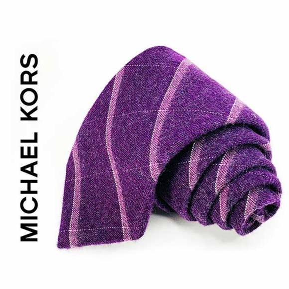 Michael Kors Tie 100% Silk Purple Striped